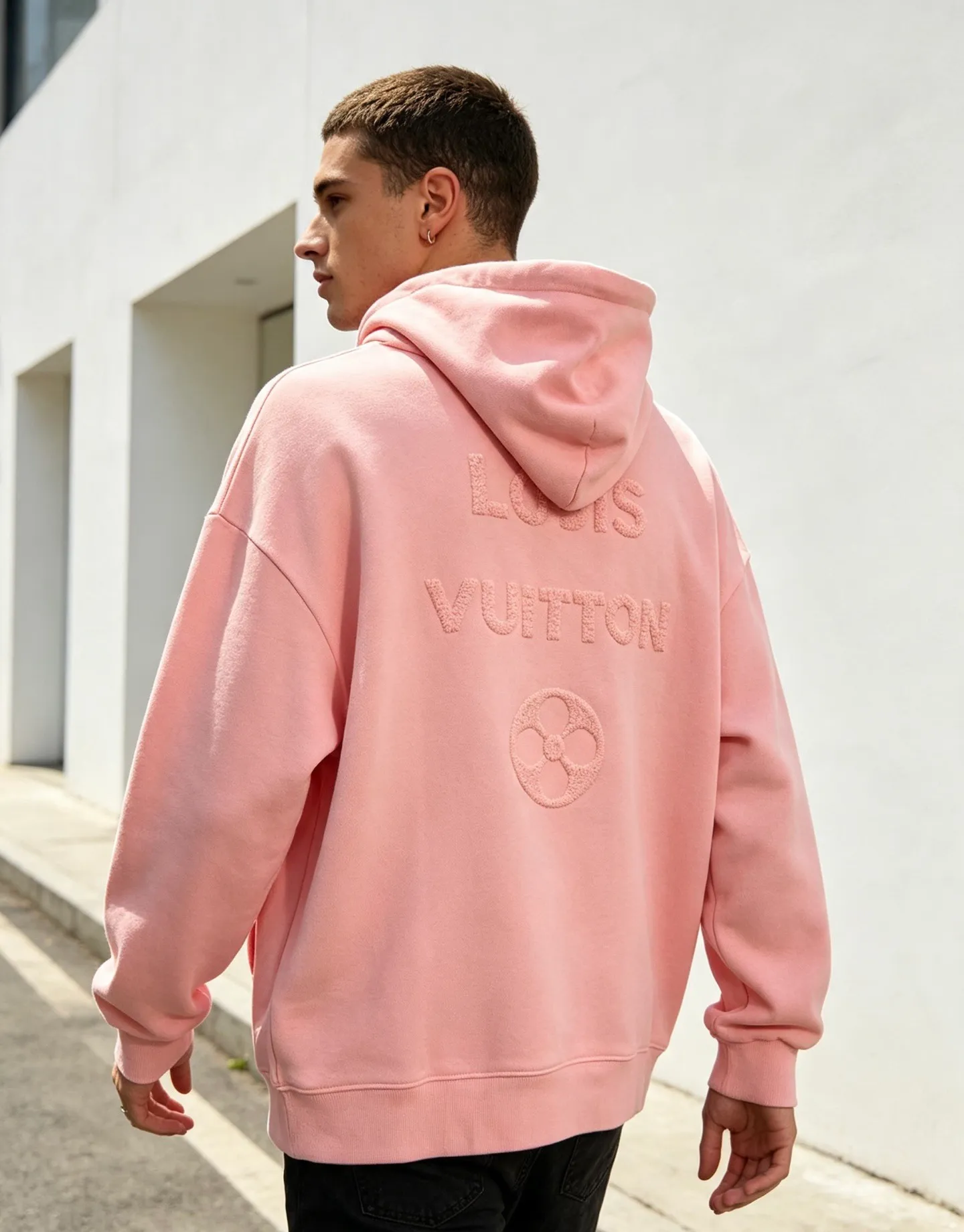 Louis Vuitton/Louis Vuitton dark woven letter logo embroidered hooded sweatshirt